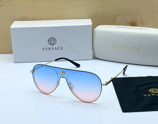 Ver-9087 Half Blue shade Gradient Lens Sunglasses For Men For Women With Black Stick Sunglass