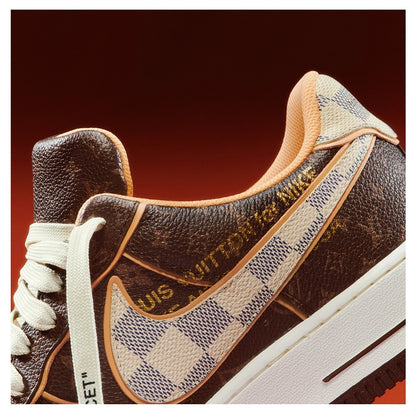 Nike Louis Vuitton LV x Nike Men's 7.5 Virgil Abloh Damier Azur Monogram Air Force 1-LU2409215694852