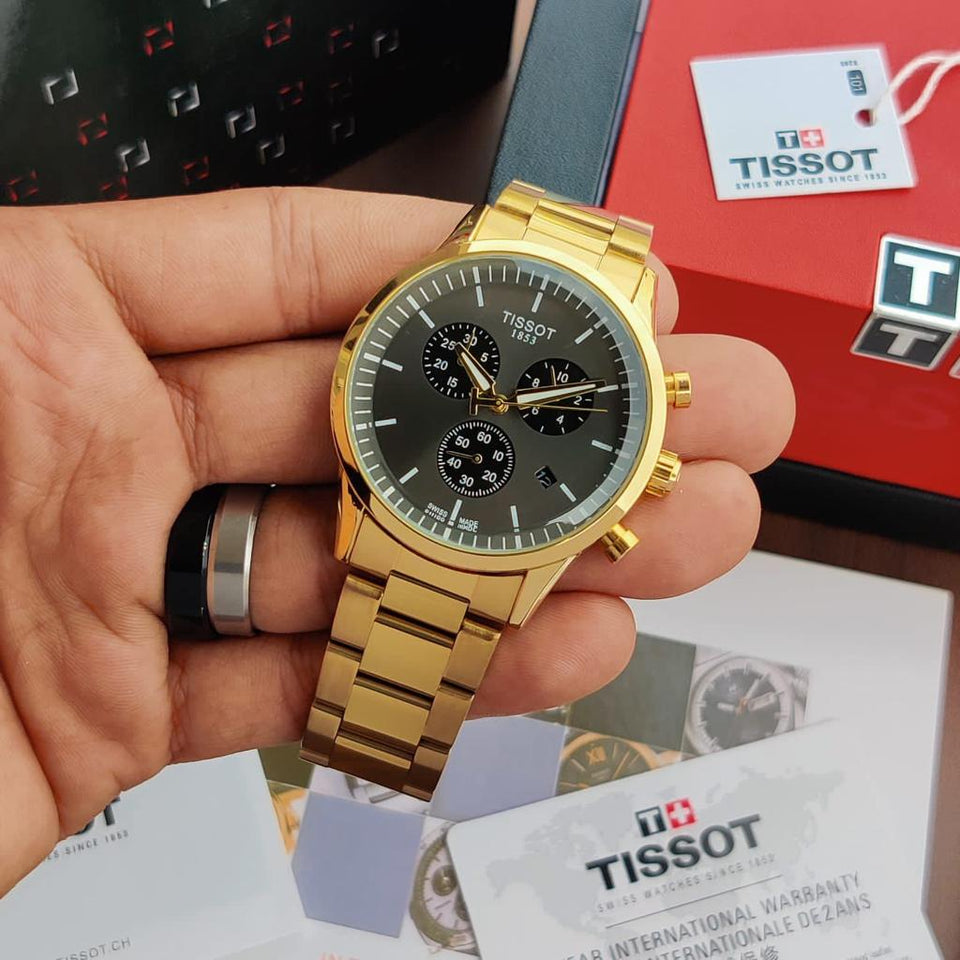 Tissot T-Sport Men's 45mm Gold PVD Quartz Chronograph Watch TS-T116.617.33.051.00