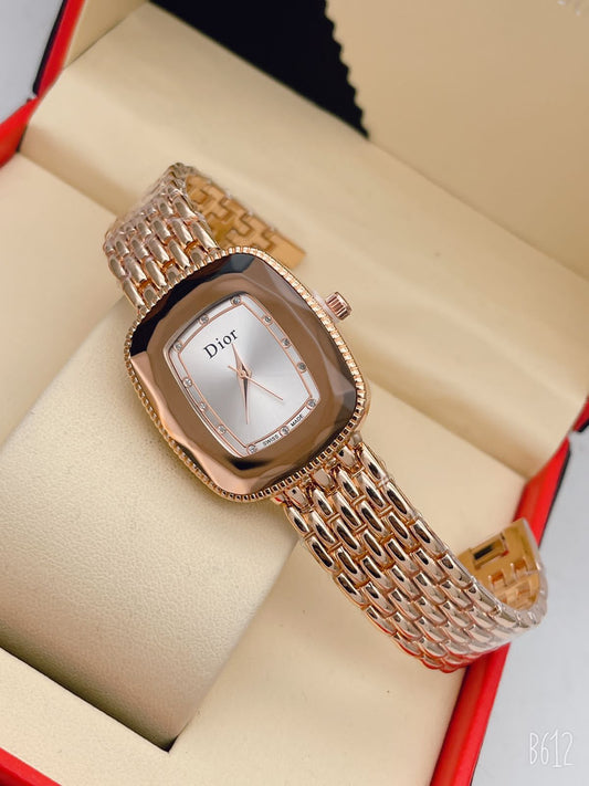 Quartz White Dial Rose Gold Watch for Women and Girls DR-7574