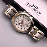 Tissot Chronograph Dual Tone Men's Watch for Man Silver Rose Gold - Gift TS-860SG