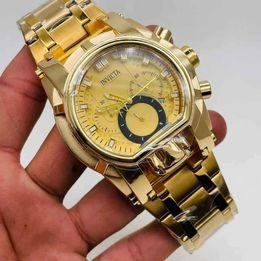 Invicta Reserve Mens 52mm Bolt Zeus Magnum Swiss Quartz Dual Movement Iridescent Men's Watch INC-GOLD