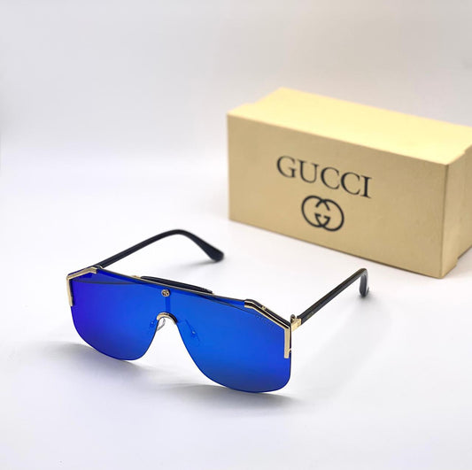 Blue Glass Square Sunglasses For Man GU-999 Black Stick Gift Sunglass