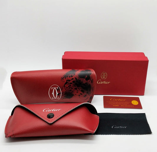 Cartier Branded Original Sunglass Case With Brand Cover & Dust Cover And Hard Box For All Type of Sunglass CR-RED-BOX