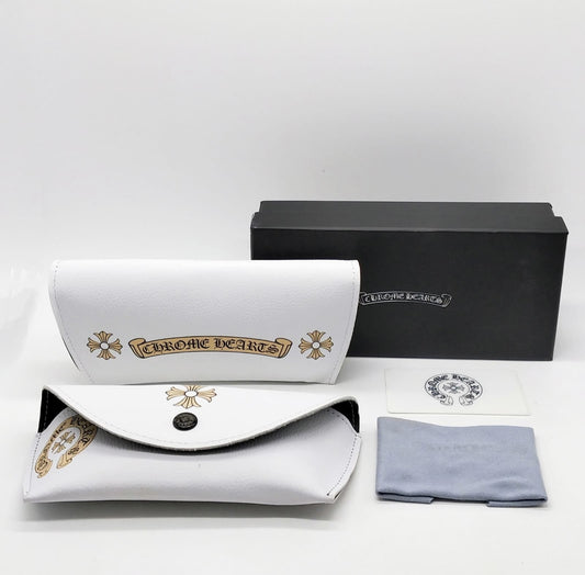 Chrome Hearts Branded Original Sunglass Case With Brand Cover & Dust Cover And Hard Box For All Type of Sunglass CB-WHT-BOX