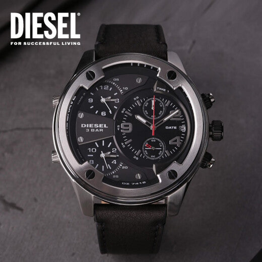 Diesel Chronograph Dated Watch With Black Color Stainless Steel With Black Dial With Silver Metal Case Watch Dz-7291- Best watch For Formal Look For Men