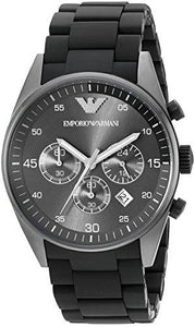 Emporio Armani Chronograph Analog Full Black silicon Men's Watch for Man AR5889 Sale Gift