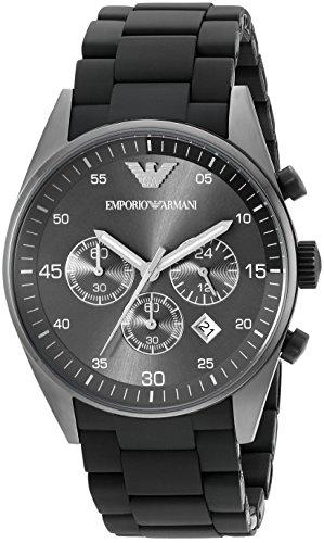 Emporio Armani Chronograph Analog Full Black silicon Men's Watch for Man AR5889 Sale Gift