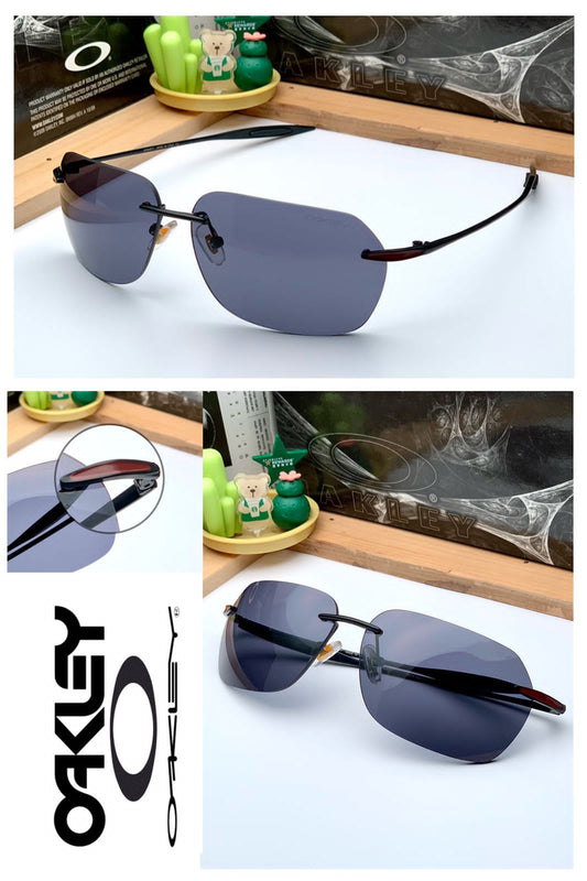 Branded Rimless Frame Blocking Sunglass In a Black Color lens And Stainless Steel Stick Sunglass For Sun Protection And Also For Reading-OK-UV441