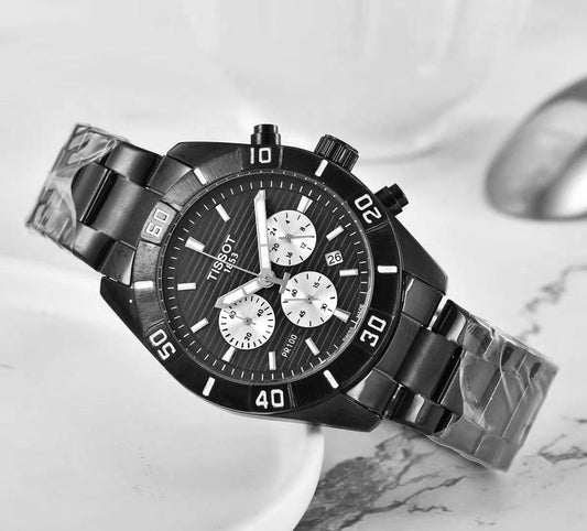 Tissot 1853 Chronograph Black Dial And Stainless Steel Case Watch New Stylish Branded Men's Watch For Man jacket T1016171104100-B