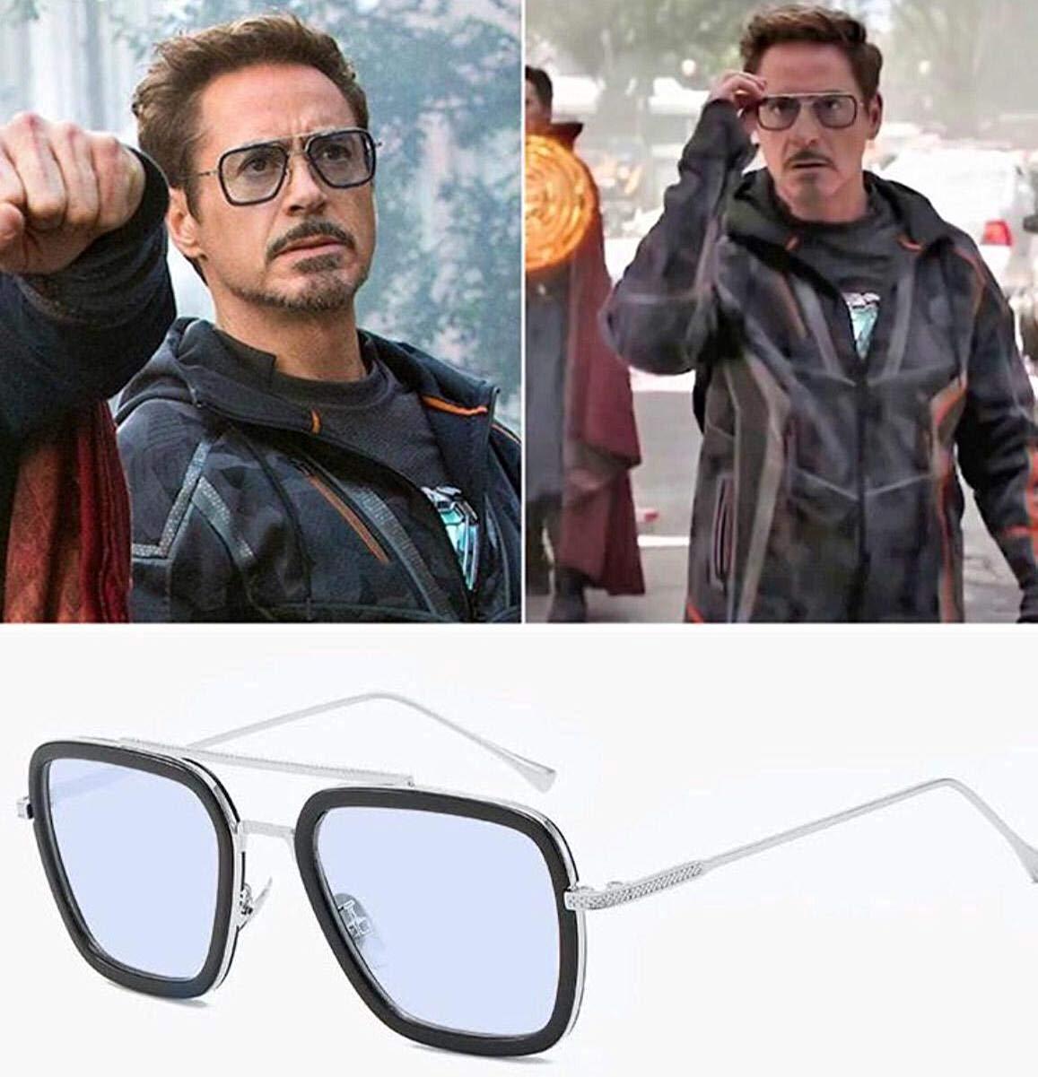 Blue Color Black Frame Glass Man's Women's Sunglass Dt-235 Silver & Black Stick Gift Sunglass