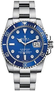 Rolex Submariner Automatic Silver Blue Dial Metal Men's Watch for Man RLX-BLUE-SUB