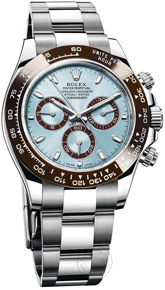 ROLEX Chronograph Daytona Automatic Silver Blue Metal Mens Watch for Man Rlx-Blue-Dial