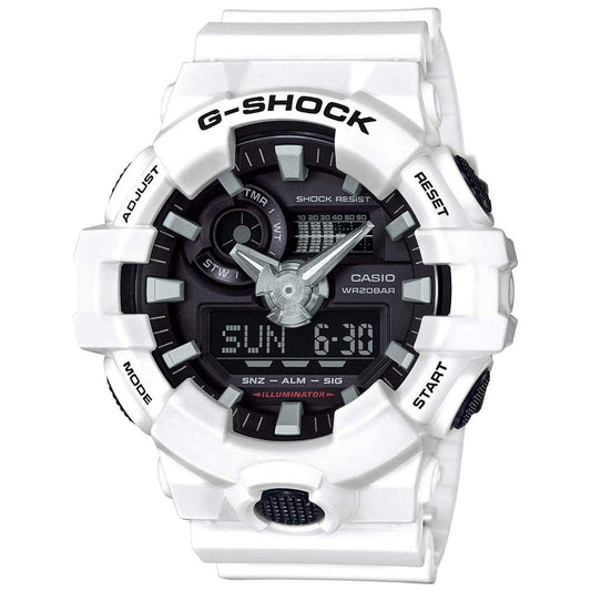 Casio G-Shock Analog Digital White Belt Men's Watch For Man GA-700-7APR Multi Color Dial Day And Date Gift Watch