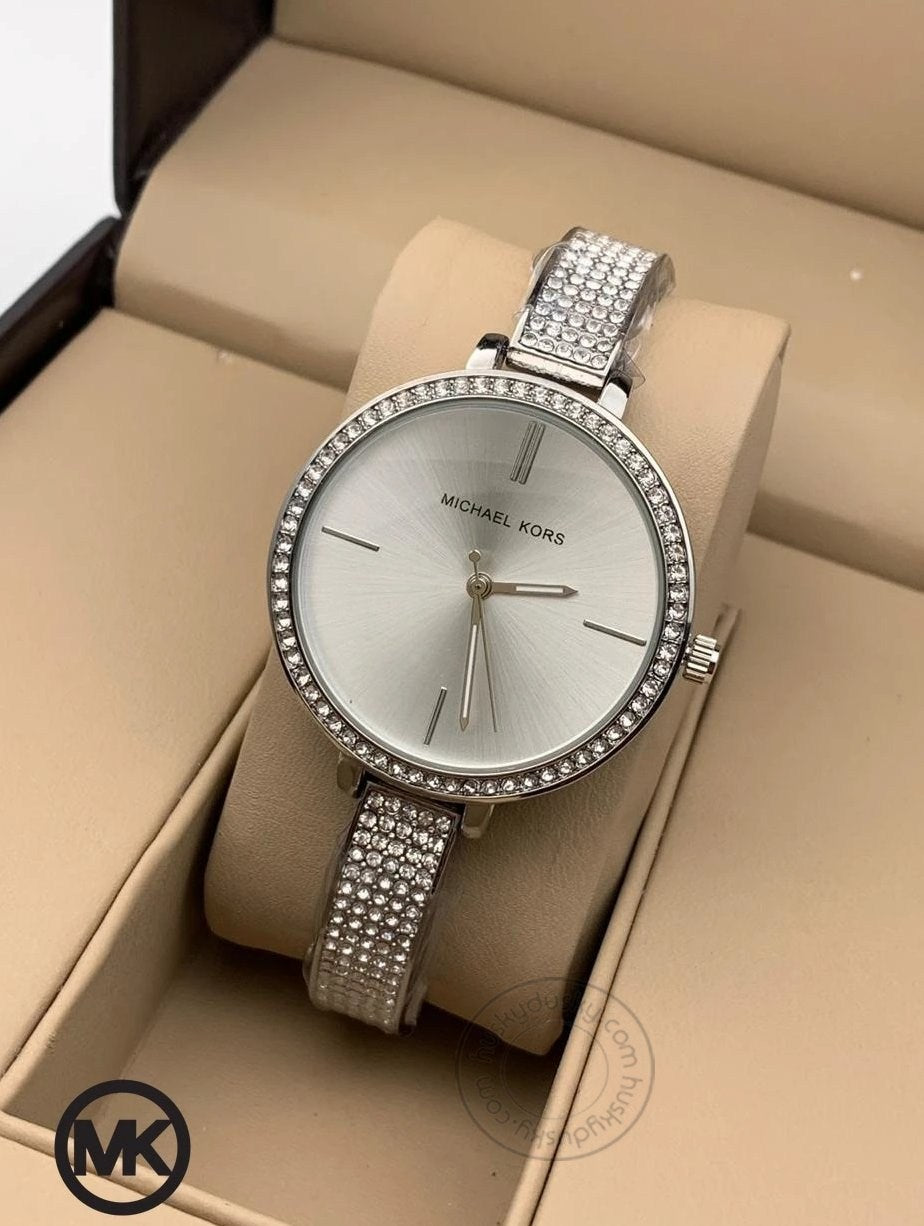 White Bangle Women's Watch For Girl or Woman Mk-13 White Dial Gift Watch