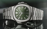 Patek Philippe Nautilus Mad Watch Quartz Movement Green Dial Dated Watch For Men's-Best Men's Collection PP-1728