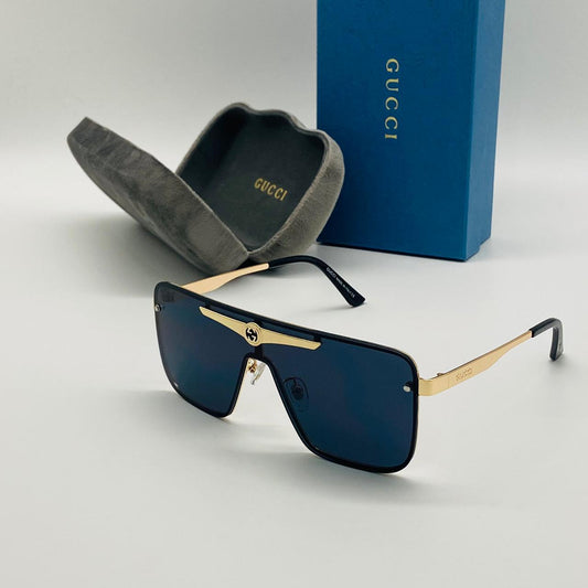 Dark Blue Color Golden Frame Glass Man's Women's Sunglass Dt-246 Silver & Black Stick Gift Sunglass