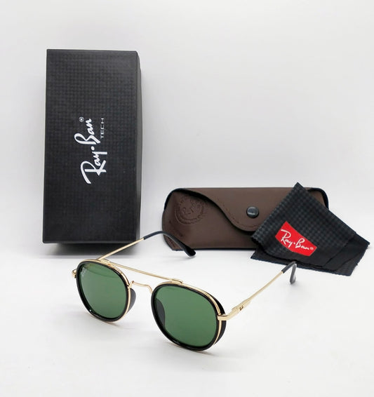 Brand New stylish Men's And Women's Sunglass Heavy Quality Dark Green Color Glass And Golden Frame RB-1108