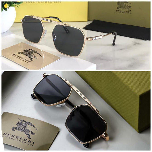 Black Color Lens With Gold Color Frame Sunglass For Men's Women's For Man Woman Or Girl LS-9010 Sunglass