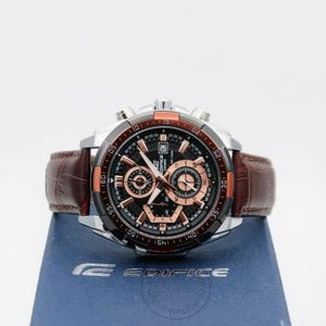 Casio Edifice Chronograph Brown Dial Leather Men's Watch EFR 539L 5AVUDF