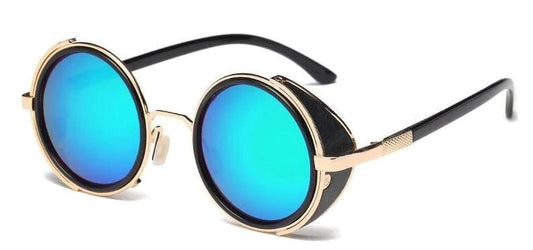 Ver-6521 round Blue shade Lens Sunglasses For Men For Women With Black Stick Sunglass