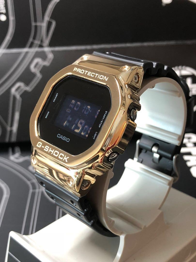 Casio G-Shock Analog-Digital Full with Black & Gold Digital Dial Resin Black Strap Watch Unisex Fancy look premium quality GA-GM-S5600