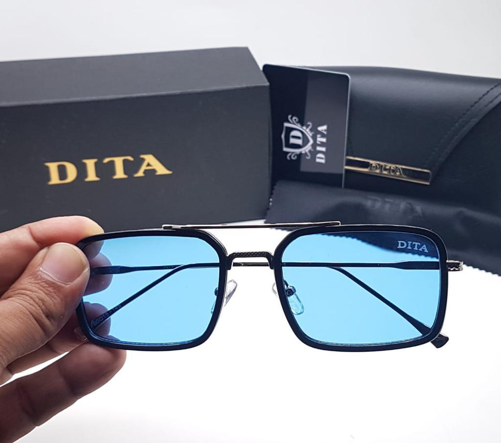 Blue Color Black Frame Glass Man's Women's Sunglass Dt-243 Silver & Black Stick Gift Sunglass