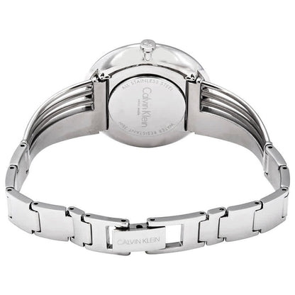 Qurtz Movement Drift Silver Watch And Stainless Steel Strap White Dial Braclet Watch for Women's or Girls_ CK-K6S2N116