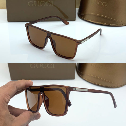 Branded Brown Transparent Color Design Glass Bold Stick Men's Women's Sunglass for Man Woman or Girl GG-0070S Brown Stick Gift Sunglass