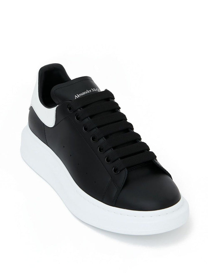 Alexander Mcqueen Shoes - Oversized Leather Sneakers - Women Man- Leather/Leather/Rubber Black