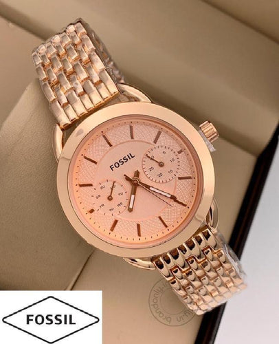 Rose Gold Women's Watch For Girl Or Woman Es-145 Day Date - Best Gift For Women