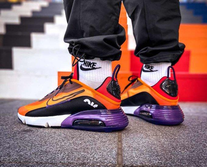 Nike Men Air Max 2090 (Magma Orange / Black-Eggplant-Habanero Red) AirMax Shoes For Men BV9977-800