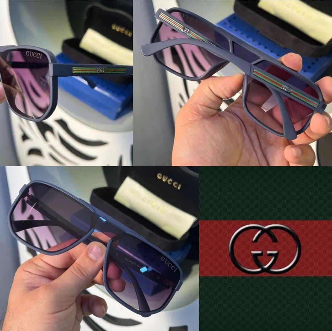 Transparent Black & Purple Shade Lens OverSize Sunglass for Man Women's or Girl GU-1292 Black Stick Frame Gift Sunglass