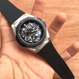 Hublot Black Silver Mens Watch Big bang Fusion Leather Watch for Man HB-BS01