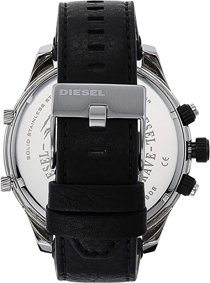 Diesel Chronograph Dated Watch With Black Color Stainless Steel With Black Dial With Silver Metal Case Watch Dz-7291- Best watch For Formal Look For Men