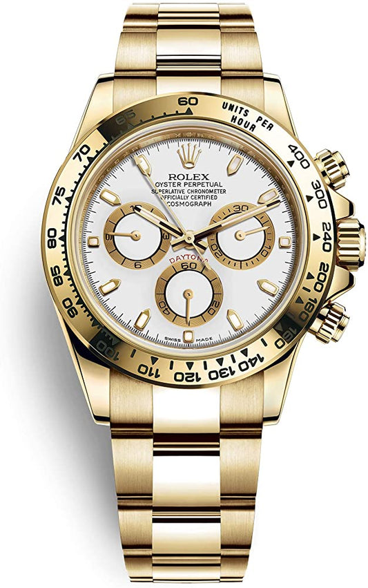 Daytona Gold White Dial Metal Men's Watch for Man RLX-GOLD