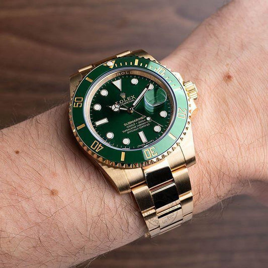 Rolex Submariner Automatic Gold Green Dial Metal Men's Watch For Man Rlx-Gg-Sub RLX-GG-SUB-(OG-BOX)