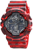 Casio G-Shock Analog Digital Black Army Dial Resin Red Army Strap Gents Wrist Watch-Best Gift GA-100CM-4ADR