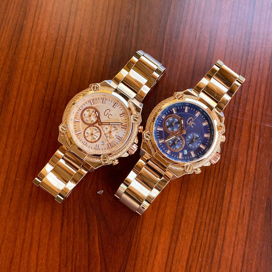 Golden Strap Men's Chronograph Y24004G654 Watch for Men's Blue Dial With Gold Case-Best Gift For Men's