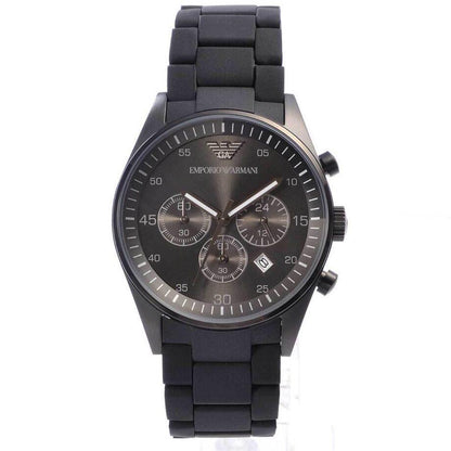 Emporio Armani Chronograph Analog Full Black silicon Men's Watch for Man AR5889 Sale Gift