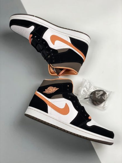 Nike Air Jordan 1 Mid Peach Mocha Shoes For Man White Black Pink Shoes DH0210-100