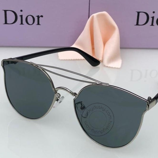 New Grey Black Color Glass Women's Sunglass for Woman or Girl DR-353 Black Stick Frame Gift Sunglass