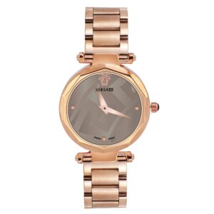 Rose Gold Strap New Stylish Branded Women's Bracelet Watch For Women And Girls Grey Dial Ver-53915 Genuine Formal look Watch