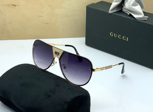 Branded Double Color Shade Glass Men's Women's Sunglass For Man Woman Or Girl Gu-307 Gold Stick Gift Sunglass