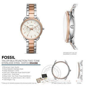 Rose Gold Silver Women's ES-4396 Watch for Girl or Woman Two Tone - Best Gift For Women