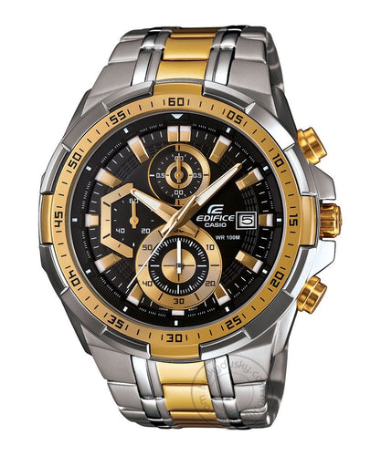 Casio Edifice Chronograph Black Dial Gold Metal Men's Watch EFR 539SG 1AVUDF