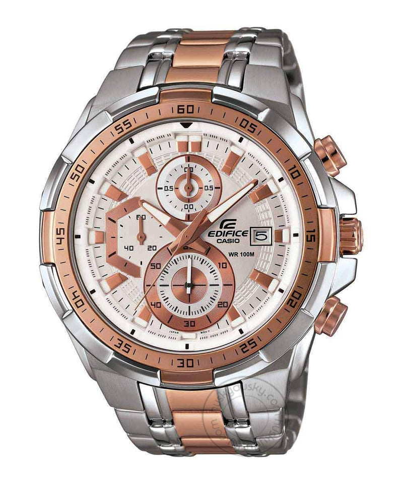 Casio Edifice Chronograph White Dial Men's Watch Rose Gold EFR 539SG 7A5VUDF