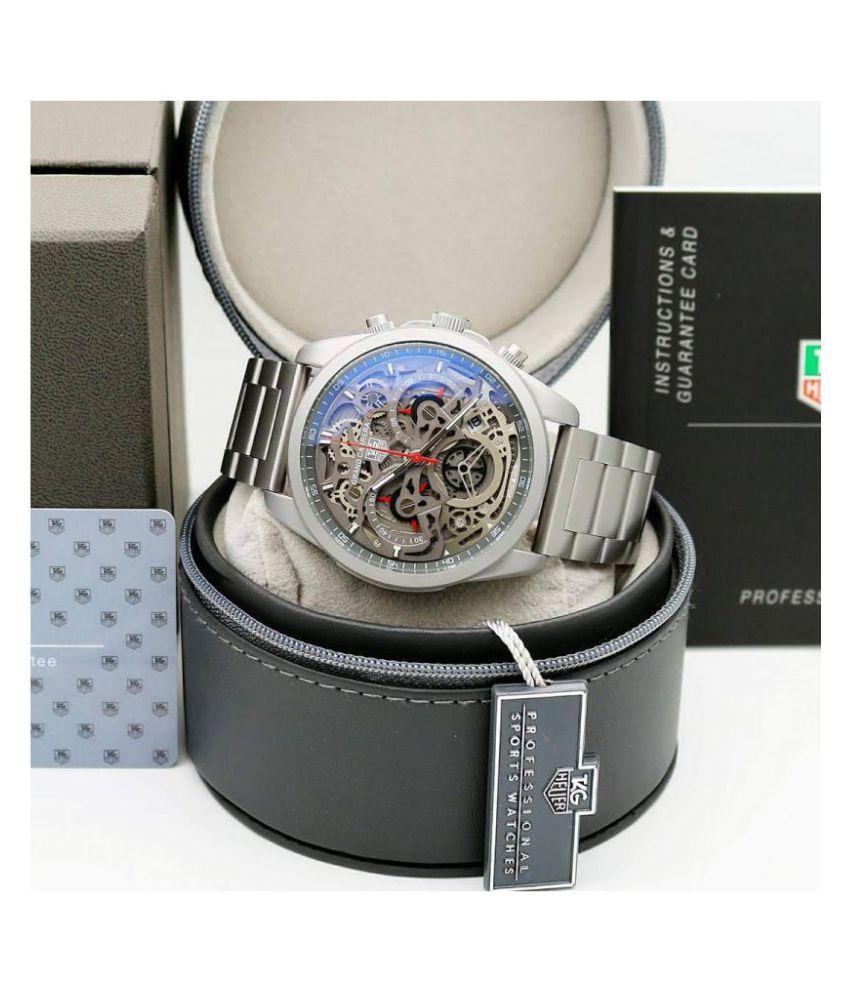 Tagheuer Cr7 Diagno Grey Chronograph Multi Dial Metal Men's Watch For Man Tag-Open-Steel