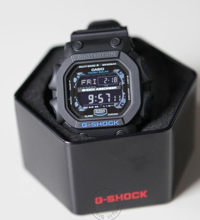 Casio G-Shock Analog Digital Black Belt Men's Watch For Man G-Shock: Gravity-Extra GXW-56E Black & Blue Color Dial Day And Date Gift Watch Shock