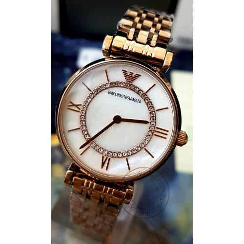 Watch AR1909 Silver Dial Golden Strap For Women-Best gift